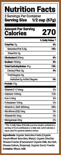 "Chocolate" Mac & Cheese with Carob (2 Pack)