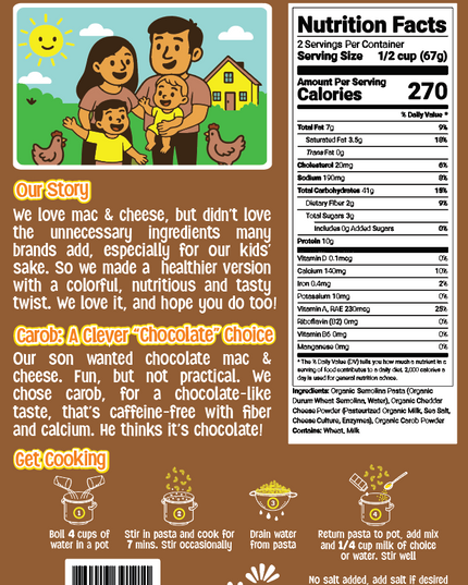 "Chocolate" Mac & Cheese with Carob (2 Pack)