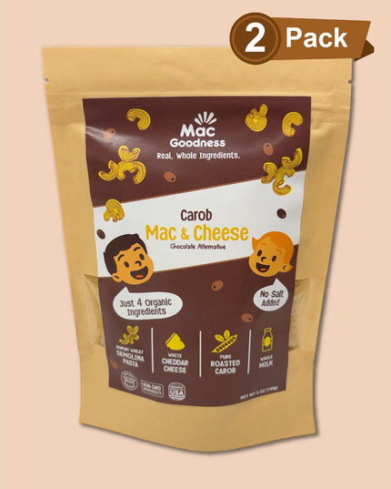 Carob Mac & Cheese, Chocolate Alternative (2 Pack) - Mac Goodness
