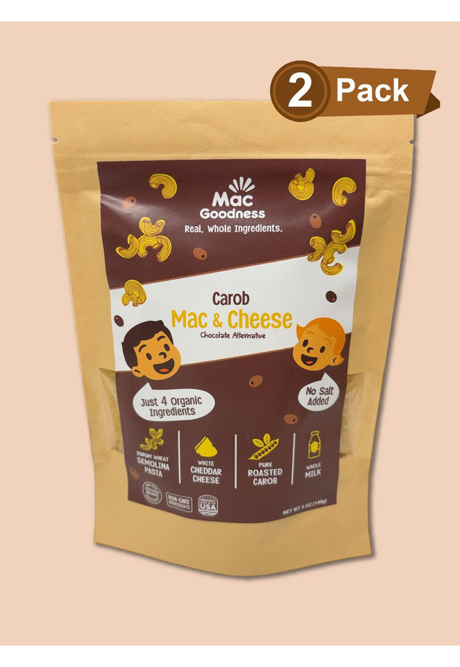 Carob Mac & Cheese, Chocolate Alternative (2 Pack) - Mac Goodness