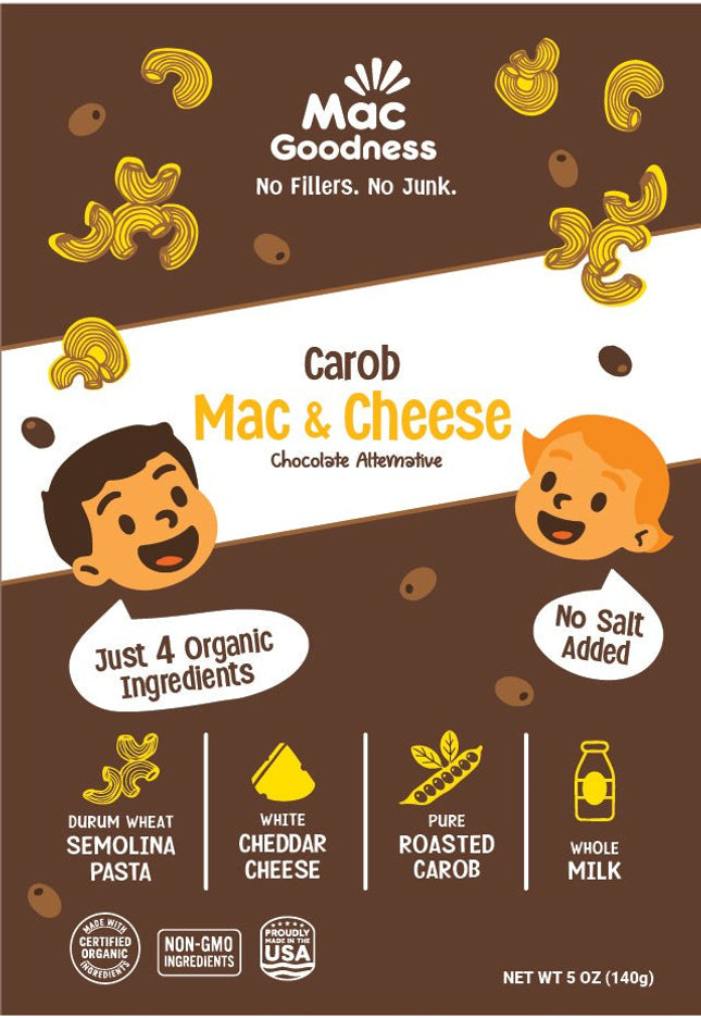 Carob Mac & Cheese, Chocolate Alternative (2 Pack) - Mac Goodness