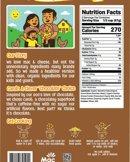 "Chocolate" Mac & Cheese with Carob (2 Pack) - Mac Goodness