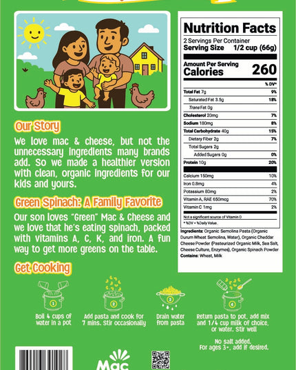 Green Spinach Mac & Cheese (2 pack) - Mac Goodness