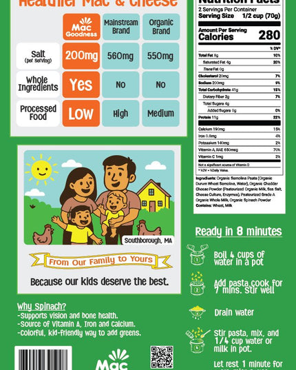 Green Spinach Mac & Cheese (2 pack) - Mac Goodness